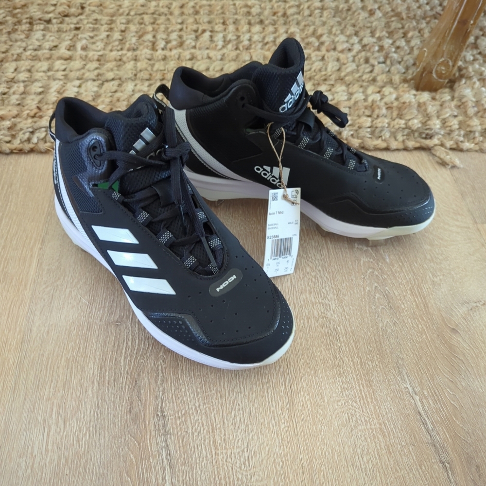 Adidas Icon 7 Mid MD Baseball Cleats Men’s Size 7 Black White S23922